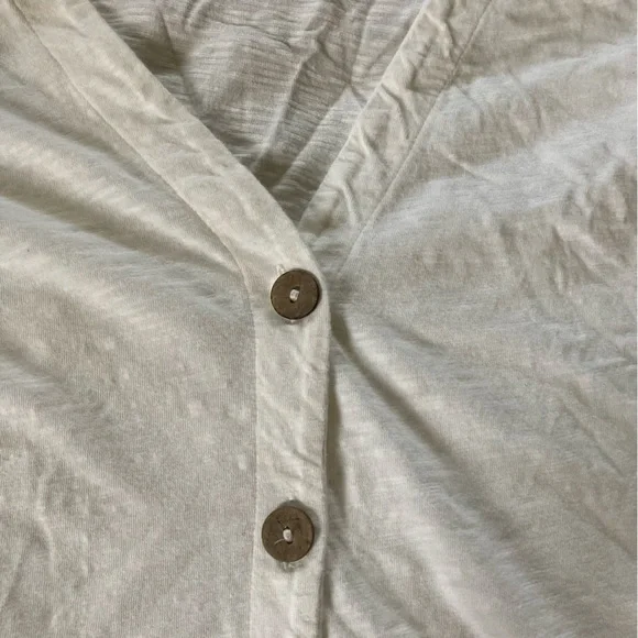 Maggie's Organic Slub Cardigan white size Small - Picture 4 of 5